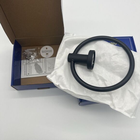 Lawrel Series Mamoloux Bathroom Set Towel Holder Matte Black - Picture 4 of 4